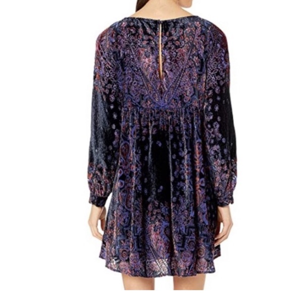 Free People Mirror Mirror Velvet Mini Dress S61-34 - Picture 2 of 6